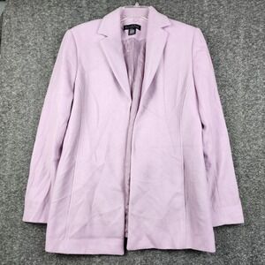 Dialogue Blazer Women 12 Lilac Purple Wool Cashmere Blend Italian Fabric A44884